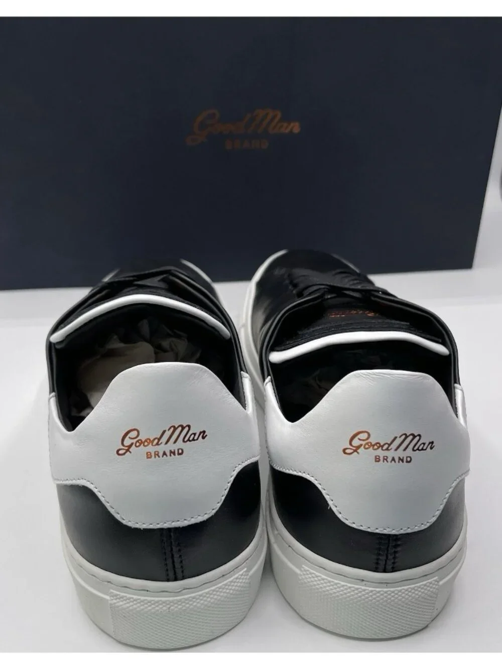 Good Man Brand Shoes Mens‎ Size 8 Black Leather Low Top Sneakers Legend Z Italy